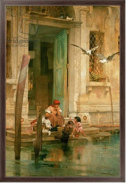 Постер By the Canal, Venice с типом исполнения На холсте в раме в багетной раме 221-02