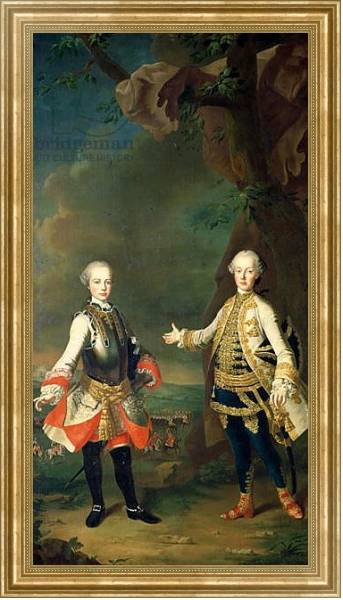 Постер Joseph and Leopold, sons of Francis I and Maria Theresa of Austria, later Joseph II and Leopold II с типом исполнения На холсте в раме в багетной раме NA033.1.051