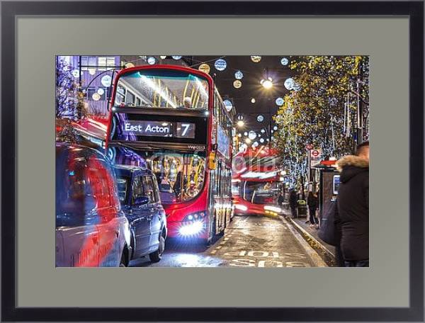 Постер Англия, Лондон. Рождество в Лондоне с типом исполнения Под стеклом в багетной раме 221-01