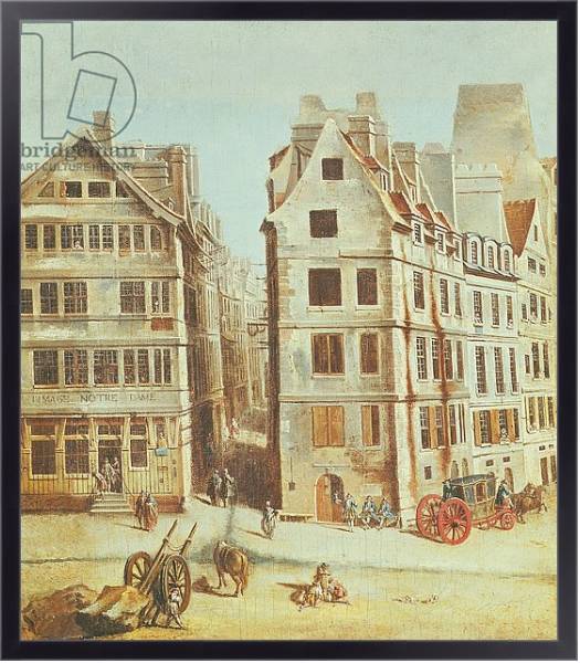 Постер The Cabaret 'A l'Image Notre-Dame', Place de Greve in 1751 с типом исполнения На холсте в раме в багетной раме 221-01