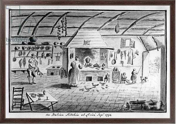 Постер View of an Italian kitchen at Lerici, September 1754 с типом исполнения На холсте в раме в багетной раме 221-02
