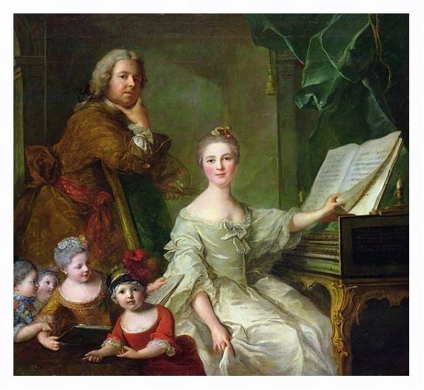 Постер The Artist and his Family, 1730-62 с типом исполнения На холсте в раме в багетной раме 221-03