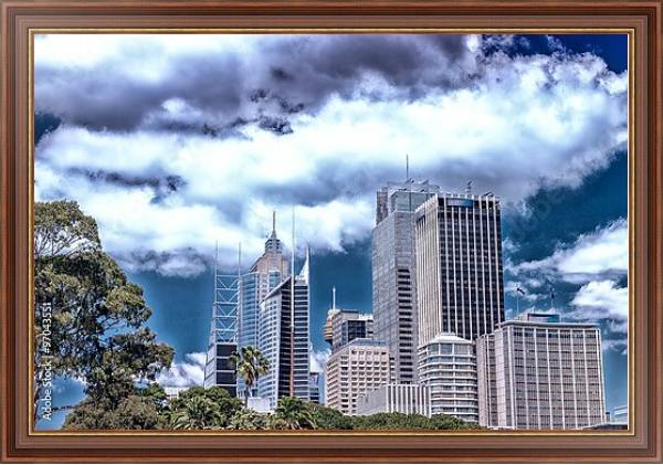 Постер Австралия, Сидней. Здания города с типом исполнения На холсте в раме в багетной раме 35-M719P-83