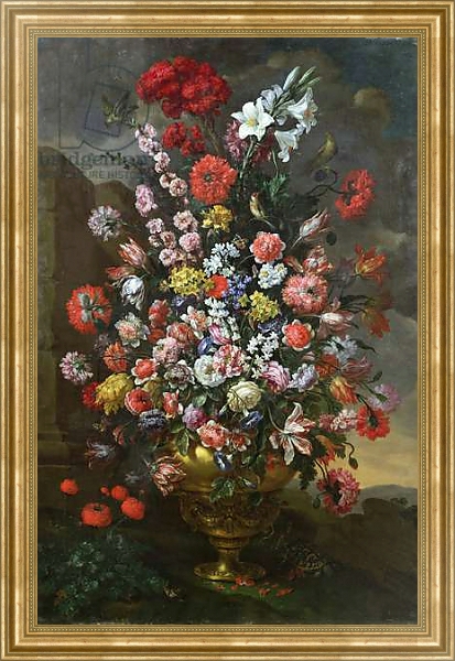 Постер Lilies, tulips, carnations с типом исполнения На холсте в раме в багетной раме NA033.1.051