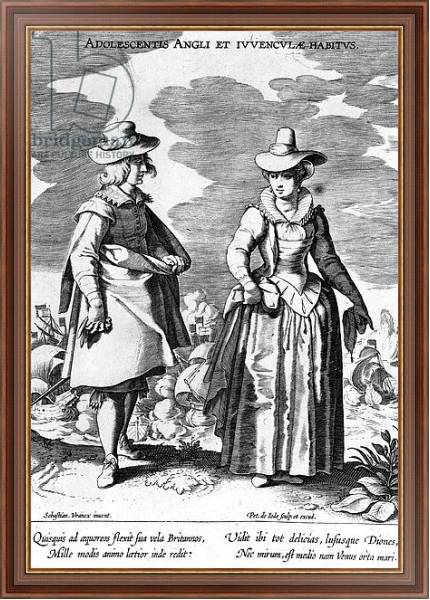 Постер Adoloscentis Angli, taken from Habitus Vararium Gentium Ornatus, 1600-1634 с типом исполнения На холсте в раме в багетной раме 35-M719P-83