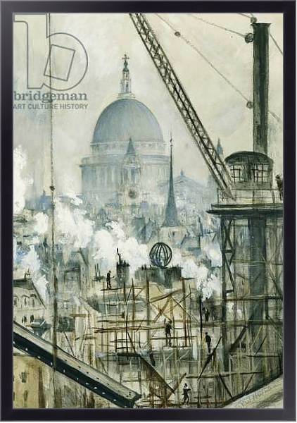 Постер St. Paul's from the Telegraph Building, Fleet Street, с типом исполнения На холсте в раме в багетной раме 221-01