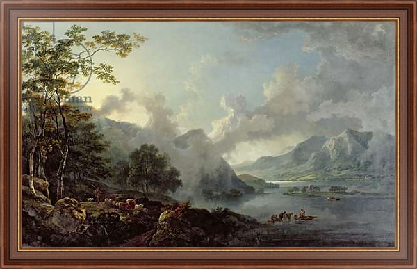 Постер View of Windermere Lake, Early Morning, 1781 с типом исполнения На холсте в раме в багетной раме 35-M719P-83