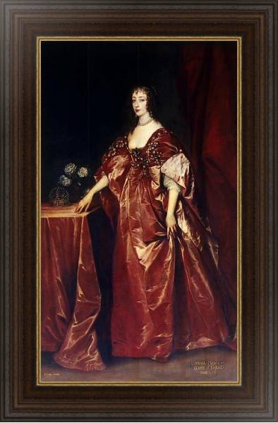 Постер Портрет королевы Генриетты-Марии с типом исполнения На холсте в раме в багетной раме 1.023.151