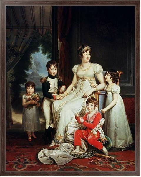 Постер Caroline Bonaparte and her Children с типом исполнения На холсте в раме в багетной раме 221-02