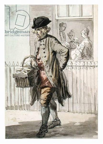Постер London Cries: A Muffin Man, c.1759 с типом исполнения На холсте в раме в багетной раме 221-03