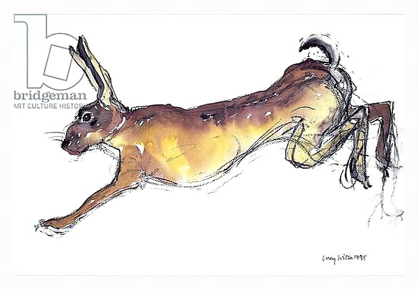 Постер Jumping Hare с типом исполнения На холсте в раме в багетной раме 221-03