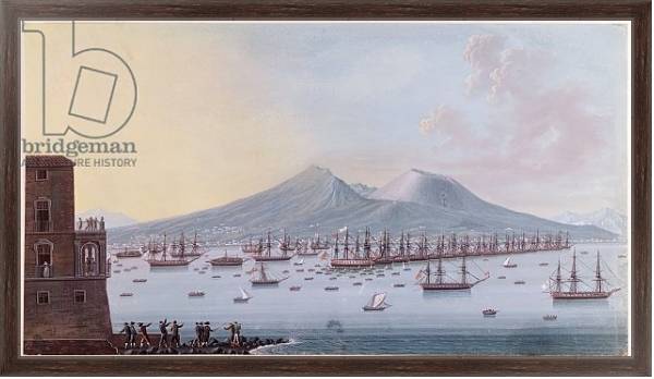 Постер View of the Bay of Naples, 1798 с типом исполнения На холсте в раме в багетной раме 221-02