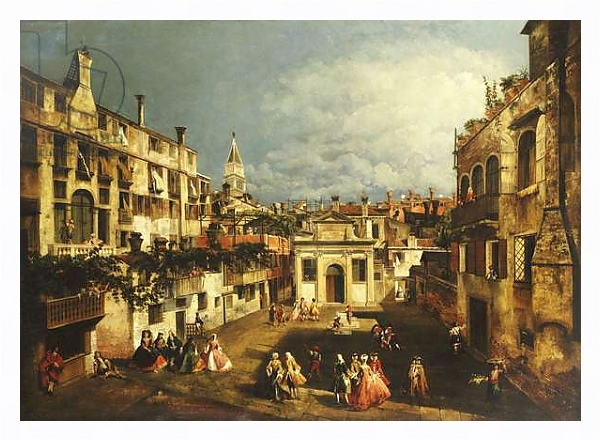 Постер The Campo San Gallo, Venice, c.1740s с типом исполнения На холсте в раме в багетной раме 221-03