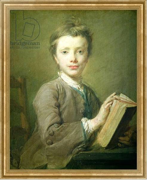 Постер A Boy with a Book, c.1740 с типом исполнения На холсте в раме в багетной раме NA033.1.051