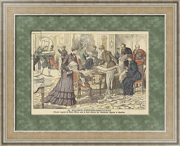 Постер The sewing room of the Winter Palace in St Petersburg с типом исполнения Акварель в раме в багетной раме 485.M40.584