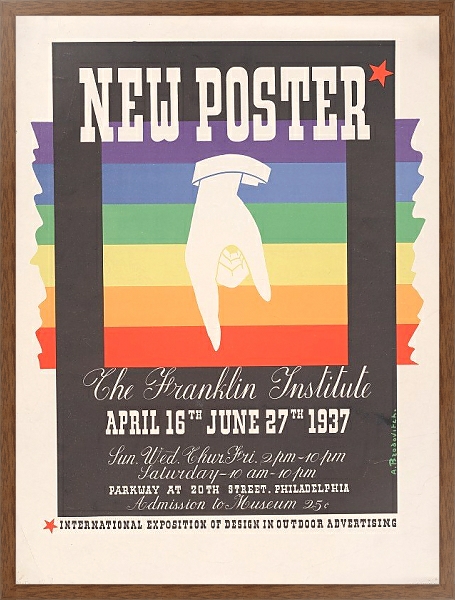 Постер New poster, the Franklin Institute, April 16th June 27th, 1937 с типом исполнения На холсте в раме в багетной раме 1727.4310