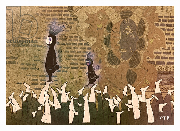Постер Stopping the footsteps, 2012 с типом исполнения На холсте в раме в багетной раме 221-03