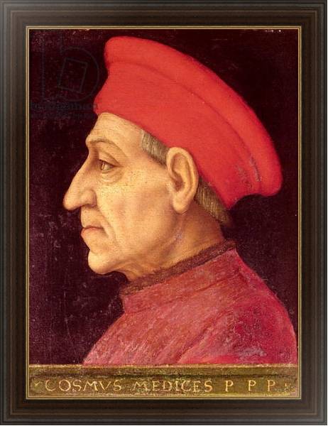 Постер Portrait of Cosimo di Giovanni de Medici с типом исполнения На холсте в раме в багетной раме 1.023.151