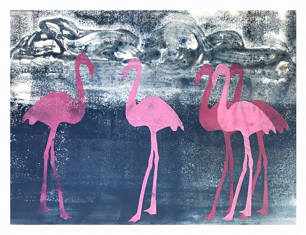 Постер Flamingos с типом исполнения На холсте в раме в багетной раме 221-03