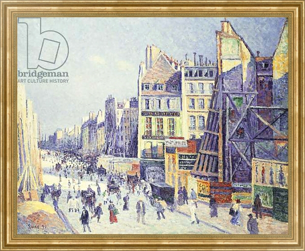Постер La Rue Reaumur, 1897 с типом исполнения На холсте в раме в багетной раме NA033.1.051