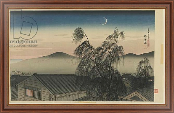 Постер Evening Moon in Kobe Taisho era, January 1920 с типом исполнения На холсте в раме в багетной раме 35-M719P-83