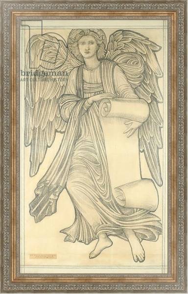 Постер Angel with Scroll - figure number nine, 1880 с типом исполнения На холсте в раме в багетной раме 484.M48.310