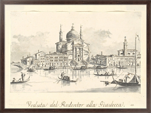 Постер The Church of the Redentore from the Giudecca Canal с типом исполнения На холсте в раме в багетной раме 221-02