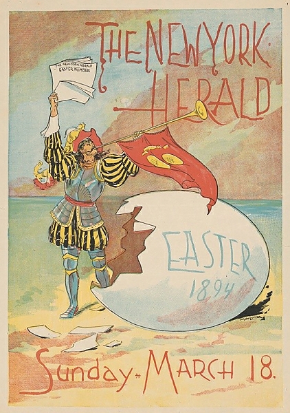 Постер The New York Herald, Easter 1894. Sunday – March 18 с типом исполнения На холсте без рамы