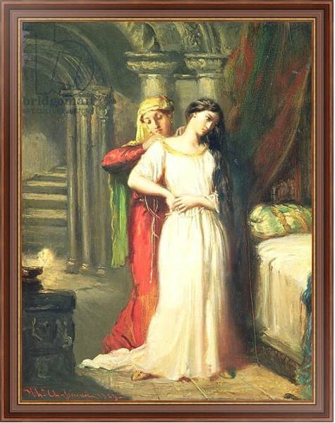 Постер Desdemona Retiring to her Bed, 1849 с типом исполнения На холсте в раме в багетной раме 35-M719P-83