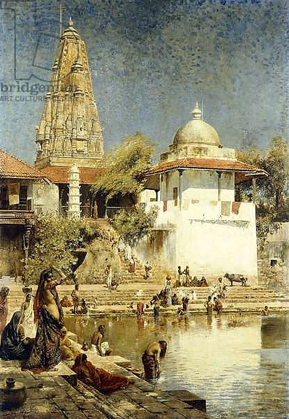 Постер The Ganges at Benares, с типом исполнения На холсте без рамы
