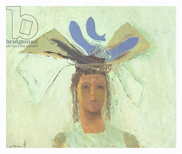 Постер Girl with Blue Fish с типом исполнения На холсте в раме в багетной раме 221-03