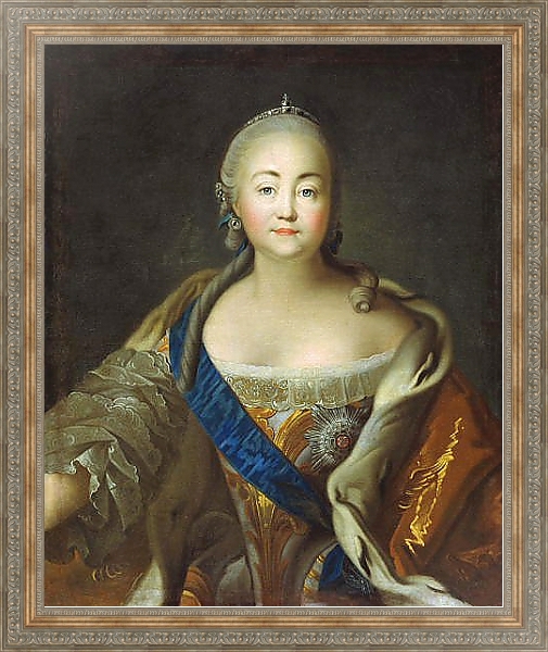 Постер Портрет императрицы Елизаветы Петровны 3 с типом исполнения На холсте в раме в багетной раме 484.M48.310