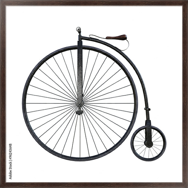 Постер Старомодный велосипед с разными колесами с типом исполнения На холсте в раме в багетной раме 221-02