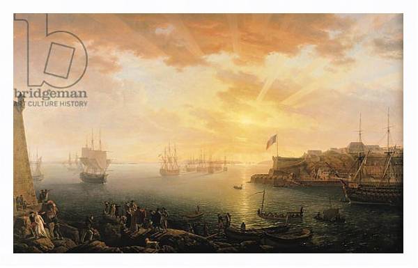 Постер View of Brest Harbour, 1796 с типом исполнения На холсте в раме в багетной раме 221-03