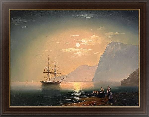 Постер Лодка в лунном свете с типом исполнения На холсте в раме в багетной раме 1.023.151