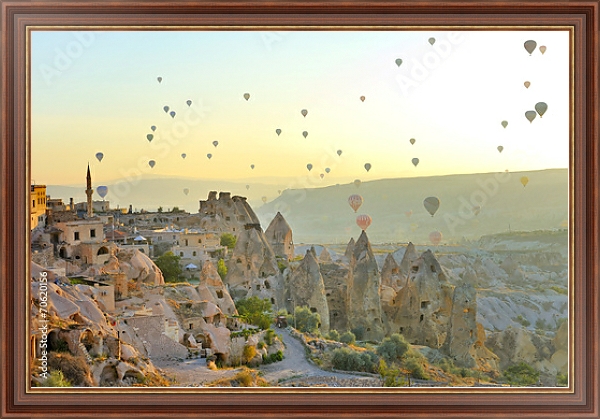Постер  Каппадокия, Турция, волшебные дымоходы Горем с типом исполнения На холсте в раме в багетной раме 35-M719P-83