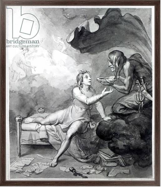 Постер Thomas Chatterton receives a bowl of poison from Despair с типом исполнения На холсте в раме в багетной раме 221-02