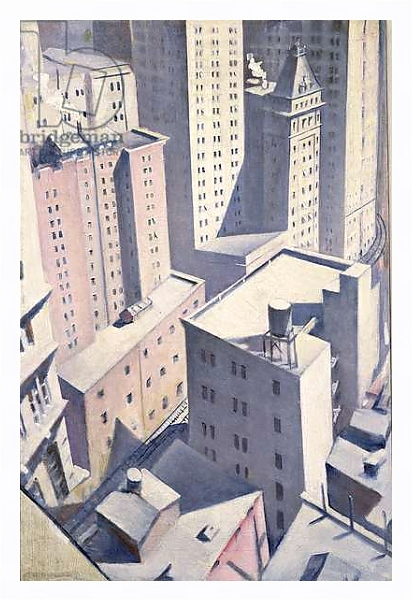Постер Looking Down on Downtown, 1920 с типом исполнения На холсте в раме в багетной раме 221-03