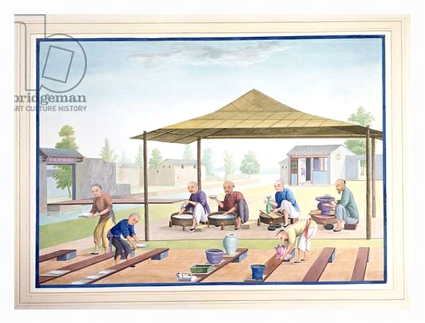 Постер Workmen Applying the Glazes, c.1825 с типом исполнения На холсте в раме в багетной раме 221-03