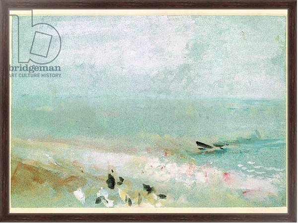 Постер Beach with figures and a jetty. c.1830 с типом исполнения На холсте в раме в багетной раме 221-02