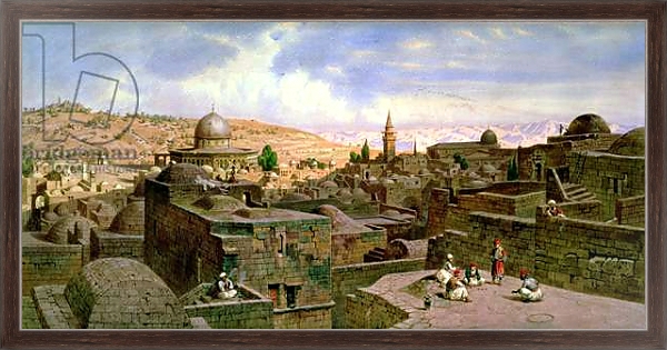 Постер A View of Jerusalem, with the Dome of the Holy Rock, 1864 с типом исполнения На холсте в раме в багетной раме 221-02
