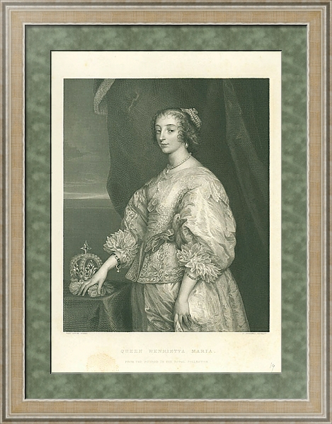 Постер Королева Генриетта Мария с типом исполнения Акварель в раме в багетной раме 485.M40.584
