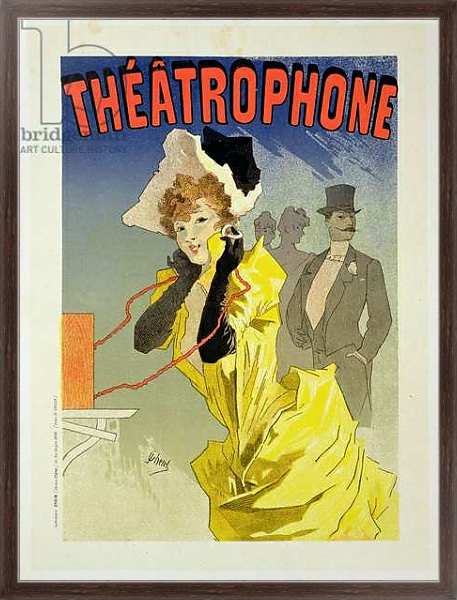 Постер Reproduction of a poster advertising 'Theatrophone', 1890 с типом исполнения На холсте в раме в багетной раме 221-02