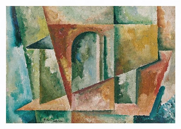 Постер Paysage Cubiste с типом исполнения На холсте в раме в багетной раме 221-03
