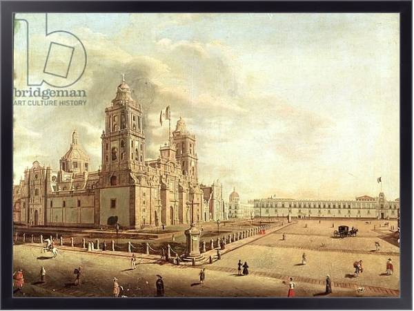Постер The Catedral Metropolitana and the Palacio Nacional с типом исполнения На холсте в раме в багетной раме 221-01