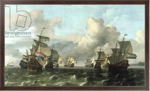 Постер The Dutch Fleet of the India Company, 1675 с типом исполнения На холсте в раме в багетной раме 221-02