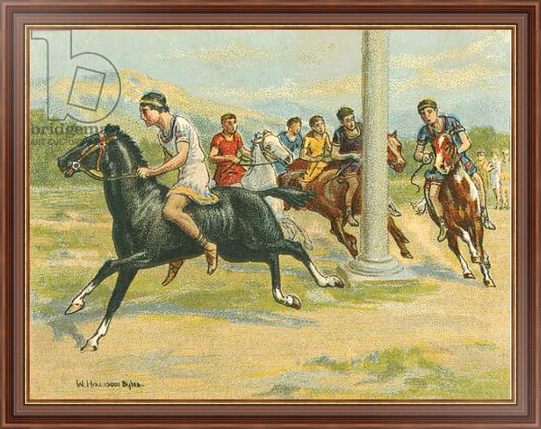 Постер Races Historic and Modern, Greek Horse Races с типом исполнения На холсте в раме в багетной раме 35-M719P-83