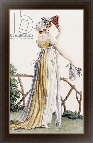 Постер A country style ladies dress, illustration from 'Journal des Dames et des Modes', 1799 с типом исполнения На холсте в раме в багетной раме 1.023.151