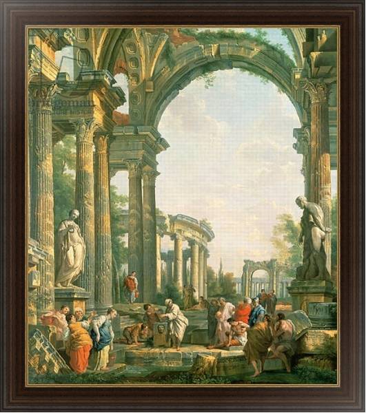Постер Classical ruins, 18th century с типом исполнения На холсте в раме в багетной раме 1.023.151