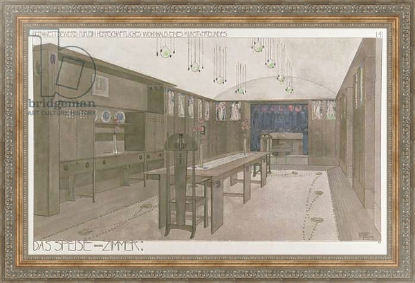 Постер Design for a Dining Room, 1901 с типом исполнения На холсте в раме в багетной раме 484.M48.310